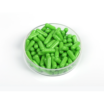 Size 00 green gelatin capsule shell